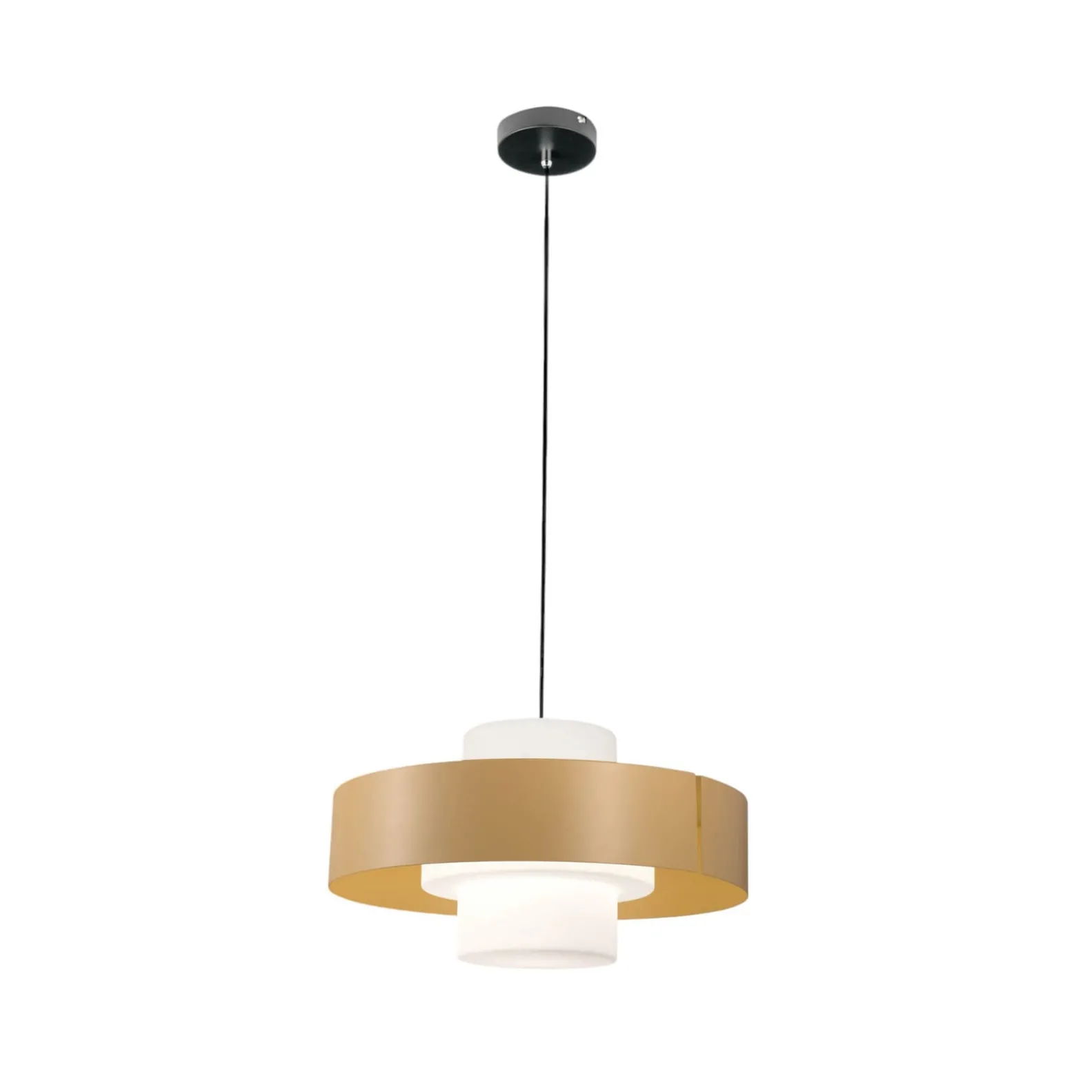 Hängeleuchte Loto, sandfarben, Ø 45 cm, Metall, Glas, E27