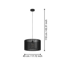 Hängeleuchte Manby, Ø 45 cm, schwarz, Stahl