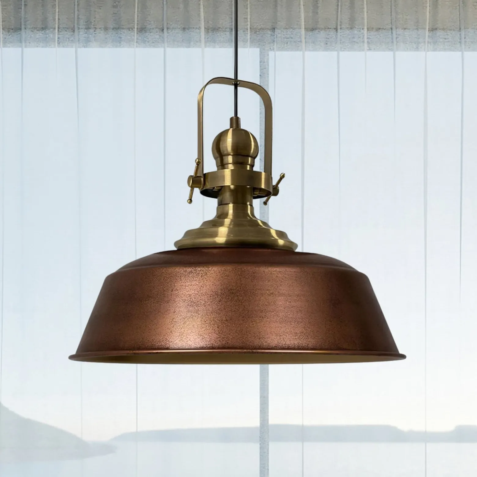Hängeleuchte Marei, kupfer brüniert, Ø 40 cm, Metall, E27