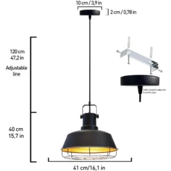 Hängeleuchte Mason, schwarz, Ø 41 cm, Metall, E27