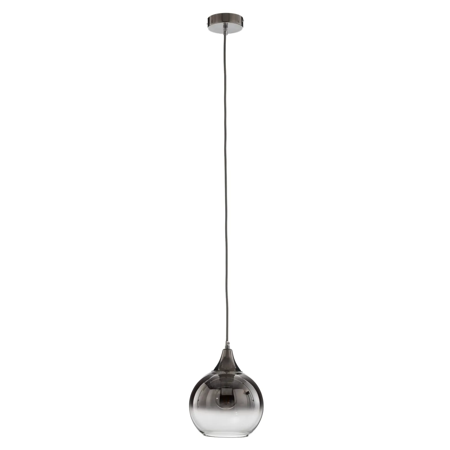 Hängeleuchte Monte aus Glas, einflammig, silber