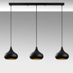 Hängeleuchte Muba, schwarz, Länge 120 cm, Metall