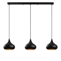 Hängeleuchte Muba, schwarz, Länge 120 cm, Metall