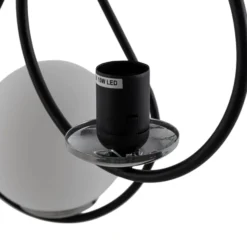 Hängeleuchte Mudoni MR-938 3-flg. rund schwarz/Opalglas
