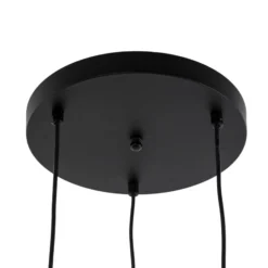 Hängeleuchte Mudoni MR-938 3-flg. rund schwarz/Opalglas