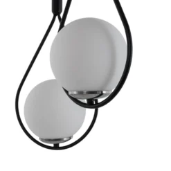 Hängeleuchte Mudoni MR-938 3-flg. rund schwarz/Opalglas