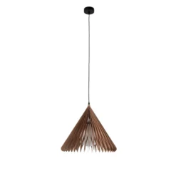 Hängeleuchte Nature Sun Glas XL, Kegel spitz, Ø 48 cm, Holz