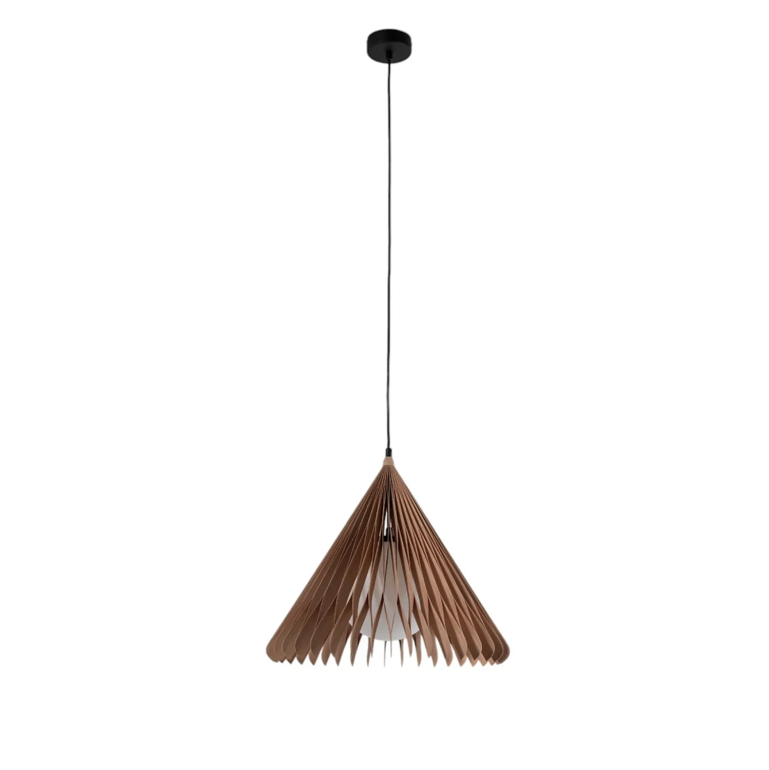Hängeleuchte Nature Sun Glas XL, Kegel spitz, Ø 48 cm, Holz