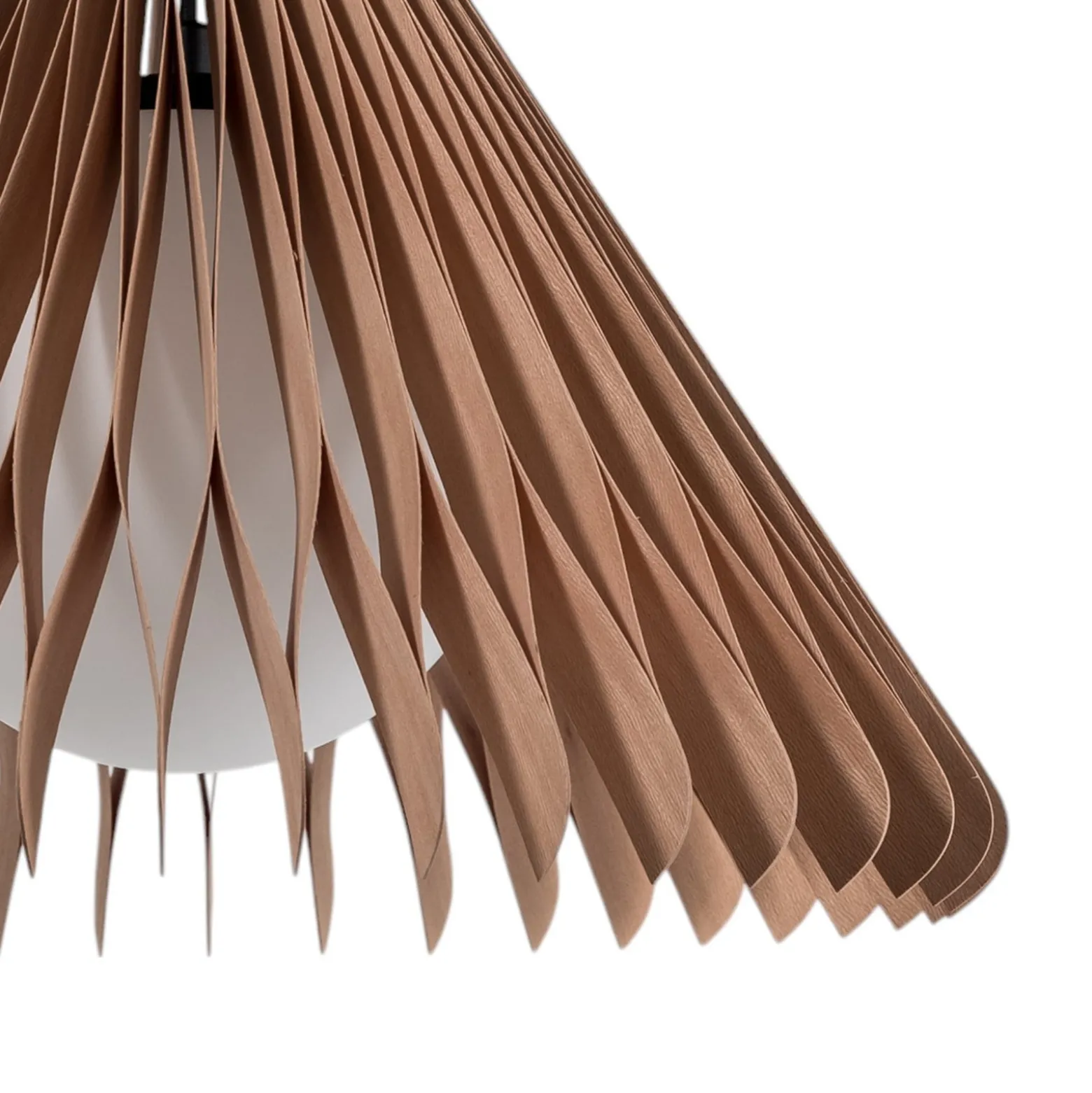 Hängeleuchte Nature Sun Glas XL, Kegel spitz, Ø 48 cm, Holz