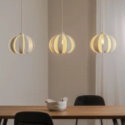 Hängeleuchte Newton, 3-flammig, sandfarben, Metall