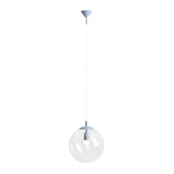 Hängeleuchte Nohr mit Glasschirm, blau/klar
