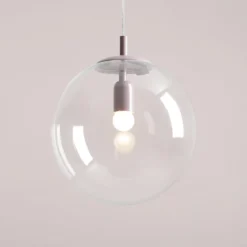 Hängeleuchte Nohr mit Glasschirm, flieder/klar
