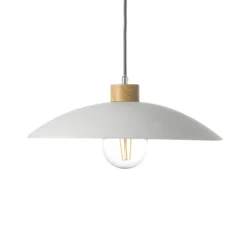 Hängeleuchte OHANA, Opalglas, Eichenholz, Ø 40 cm, E27