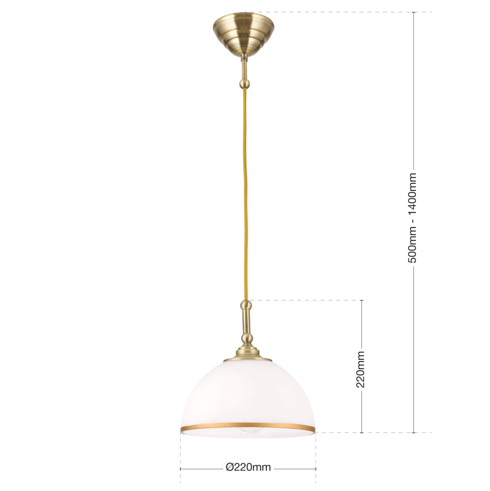 Hängeleuchte Old Lamp mit Textilkabel, einflammig