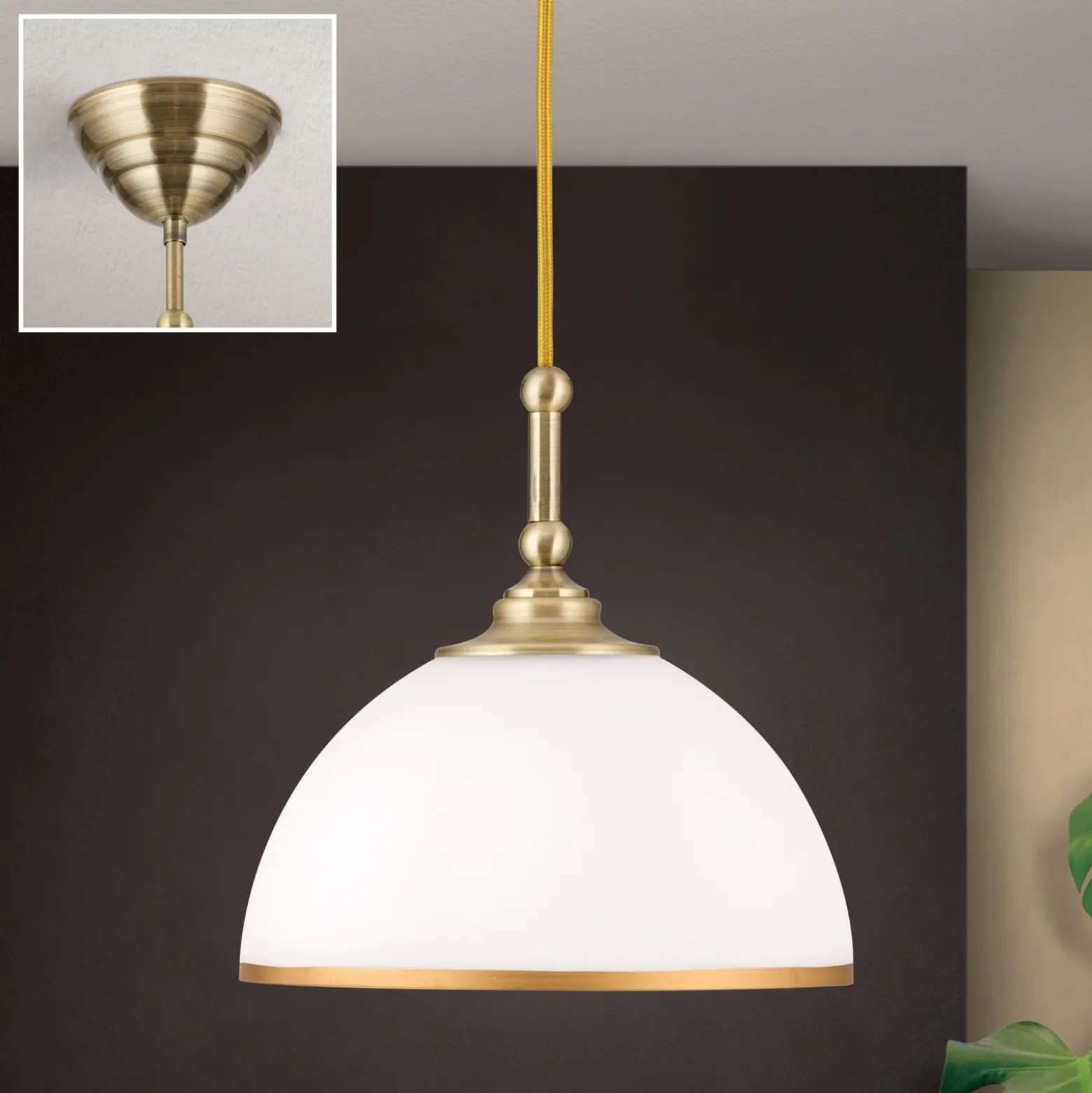 Hängeleuchte Old Lamp mit Textilkabel, einflammig