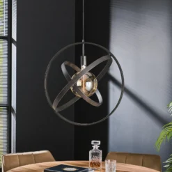 Hängeleuchte Orbit mit drei Ringen, 1-flg, schwarz