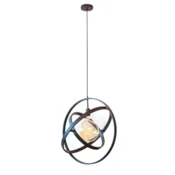 Hängeleuchte Orbit mit drei Ringen, 1-flg, schwarz