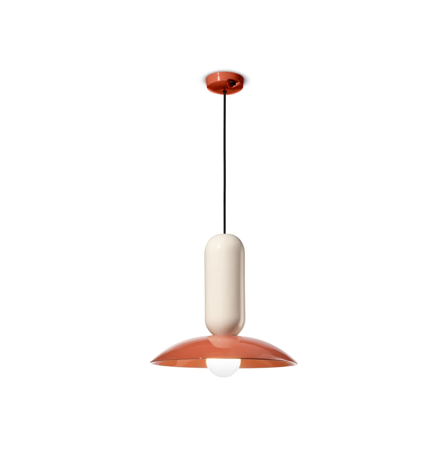 Hängeleuchte Pau, orange/creme