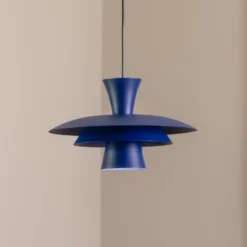 Hängeleuchte Plato, dunkelblau, Metall, Ø 38 cm, E27