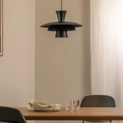 Hängeleuchte Plato, schwarz, Metall, Ø 38 cm, E27