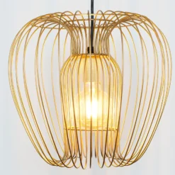 Hängeleuchte Protetto, gold, Ø 34 cm