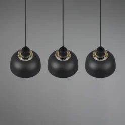 Hängeleuchte Punch, schwarz/gold, dreiflammig