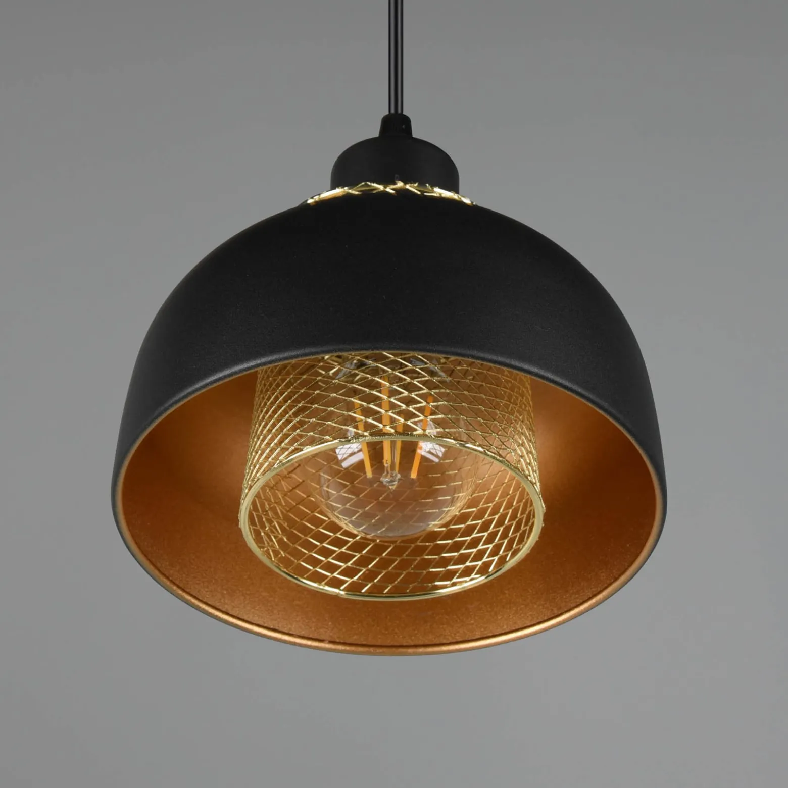Hängeleuchte Punch schwarz/gold einflammig Ø 18 cm