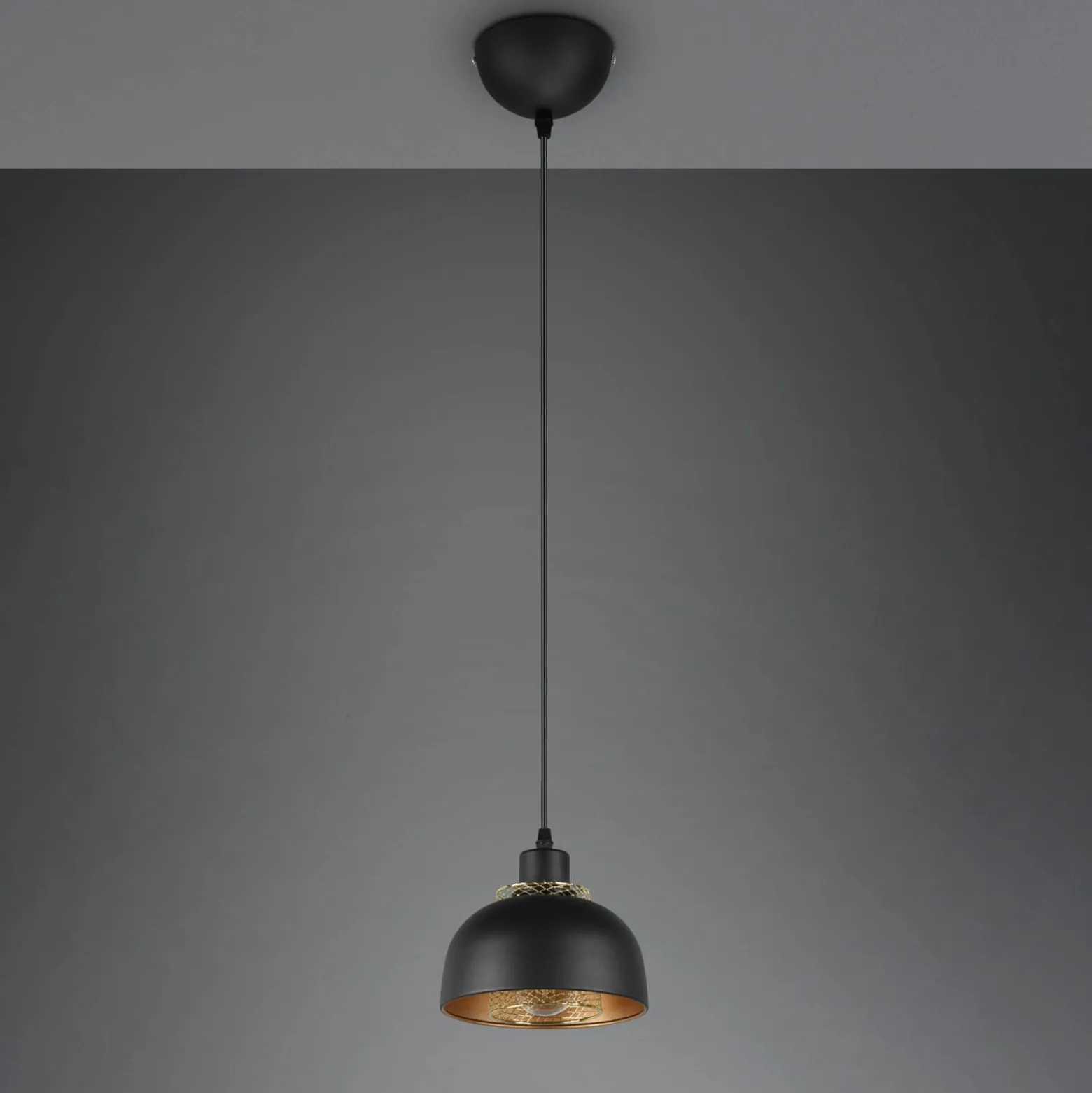 Hängeleuchte Punch schwarz/gold einflammig Ø 18 cm