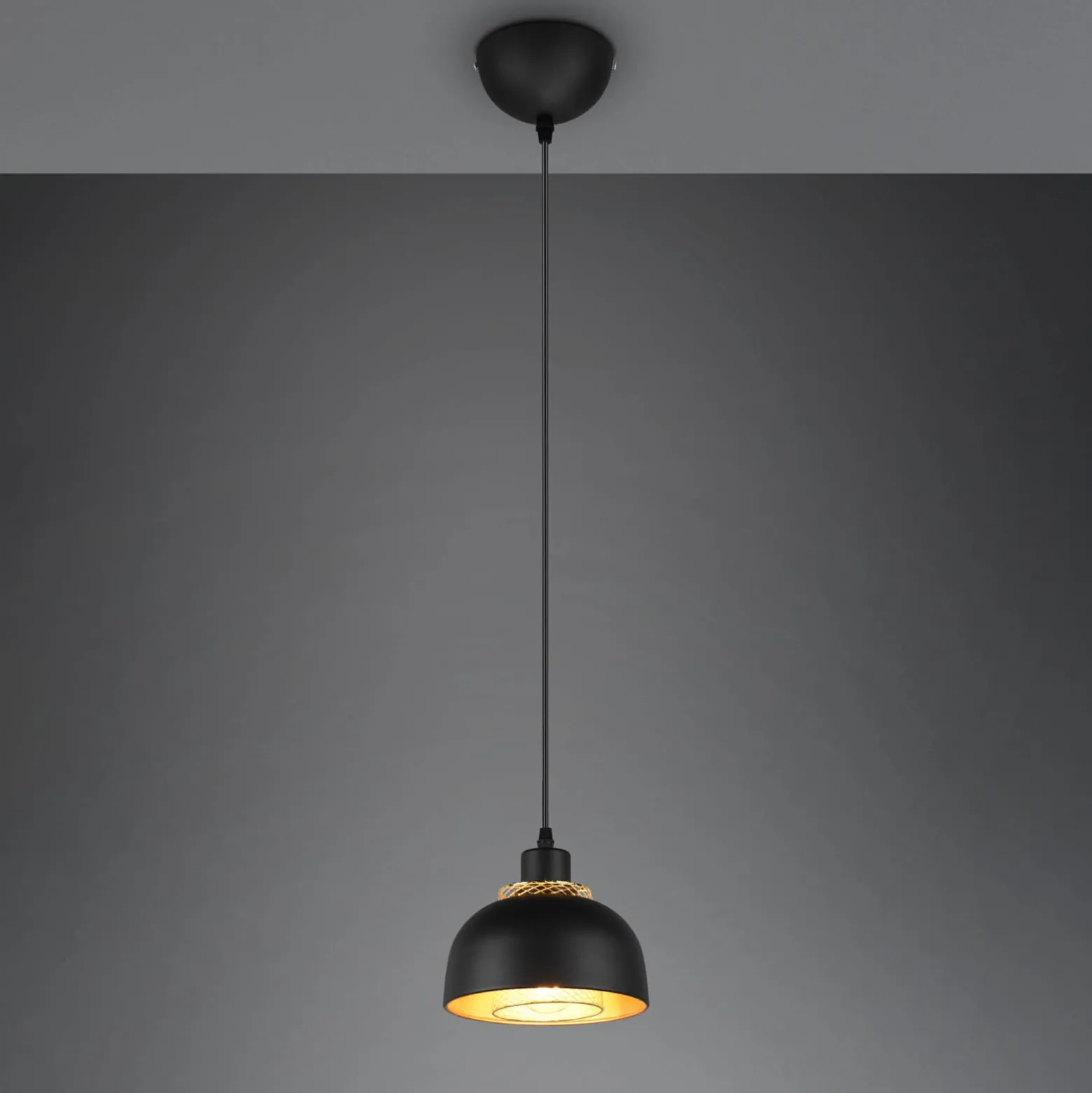 Hängeleuchte Punch schwarz/gold einflammig Ø 18 cm