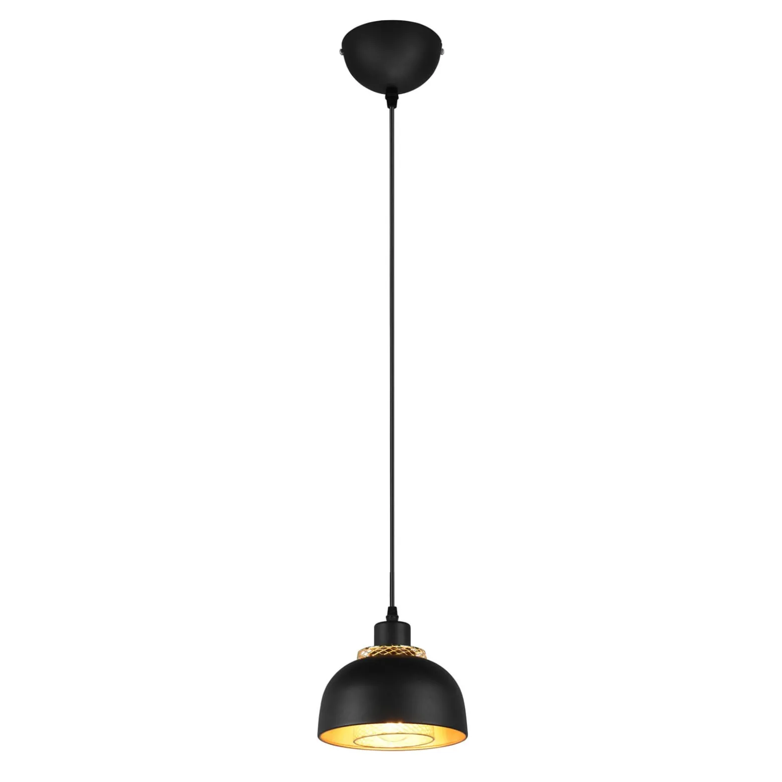 Hängeleuchte Punch schwarz/gold einflammig Ø 18 cm