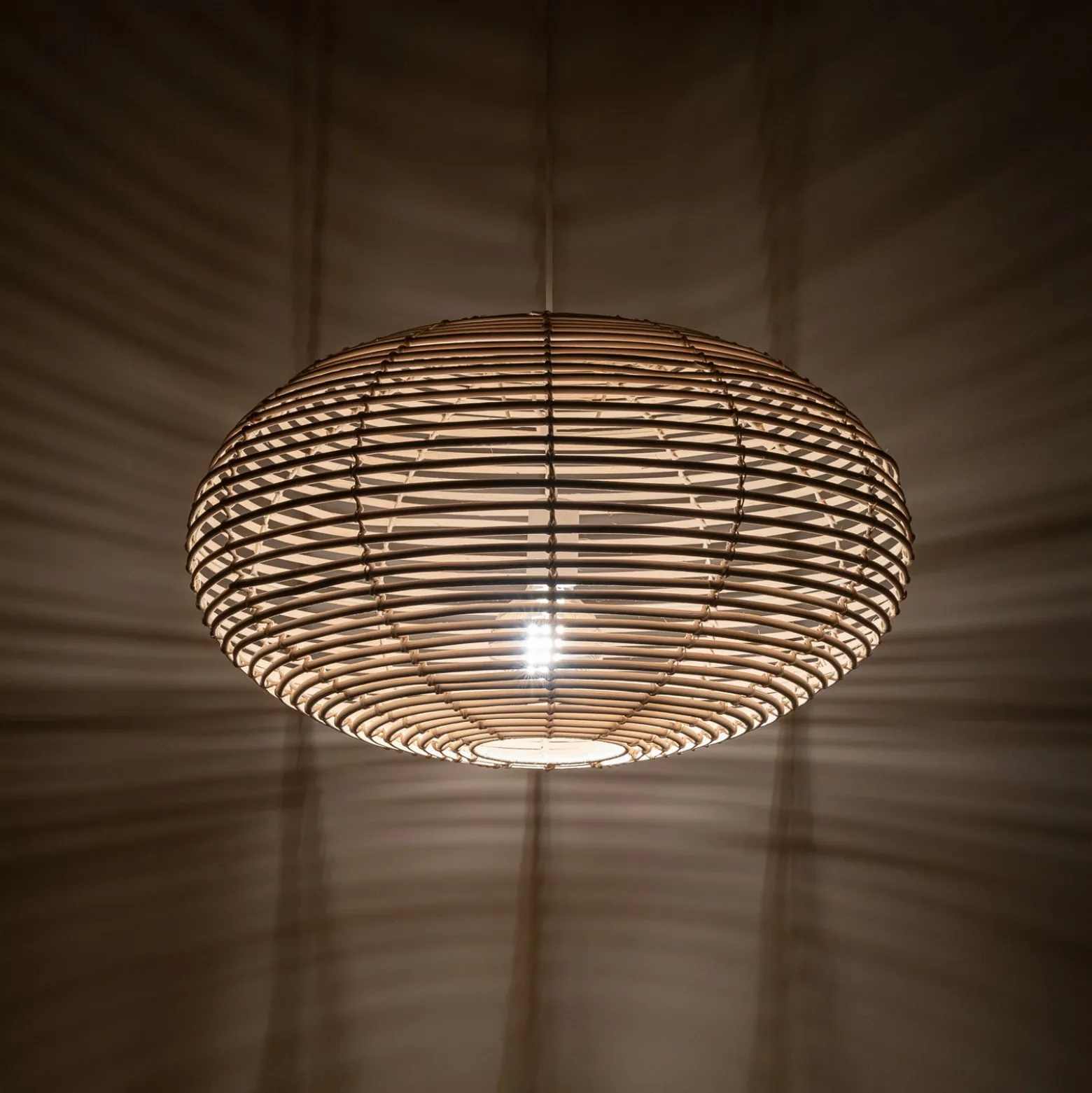 Hängeleuchte RATTAN, Ø 60 cm, naturbraun, Rattan, E27