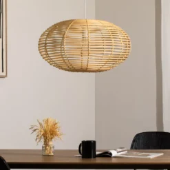 Hängeleuchte RATTAN, Ø 60 cm, naturbraun, Rattan, E27