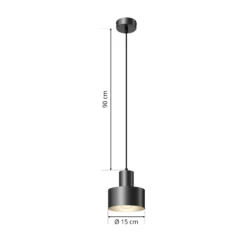 Hängeleuchte Rif aus Metall, schwarz, Ø 15 cm