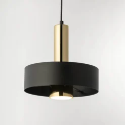 Hängeleuchte Rif Lux, schwarz/gold, Ø 25 cm, Stahl