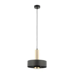 Hängeleuchte Rif Lux, schwarz/gold, Ø 25 cm, Stahl