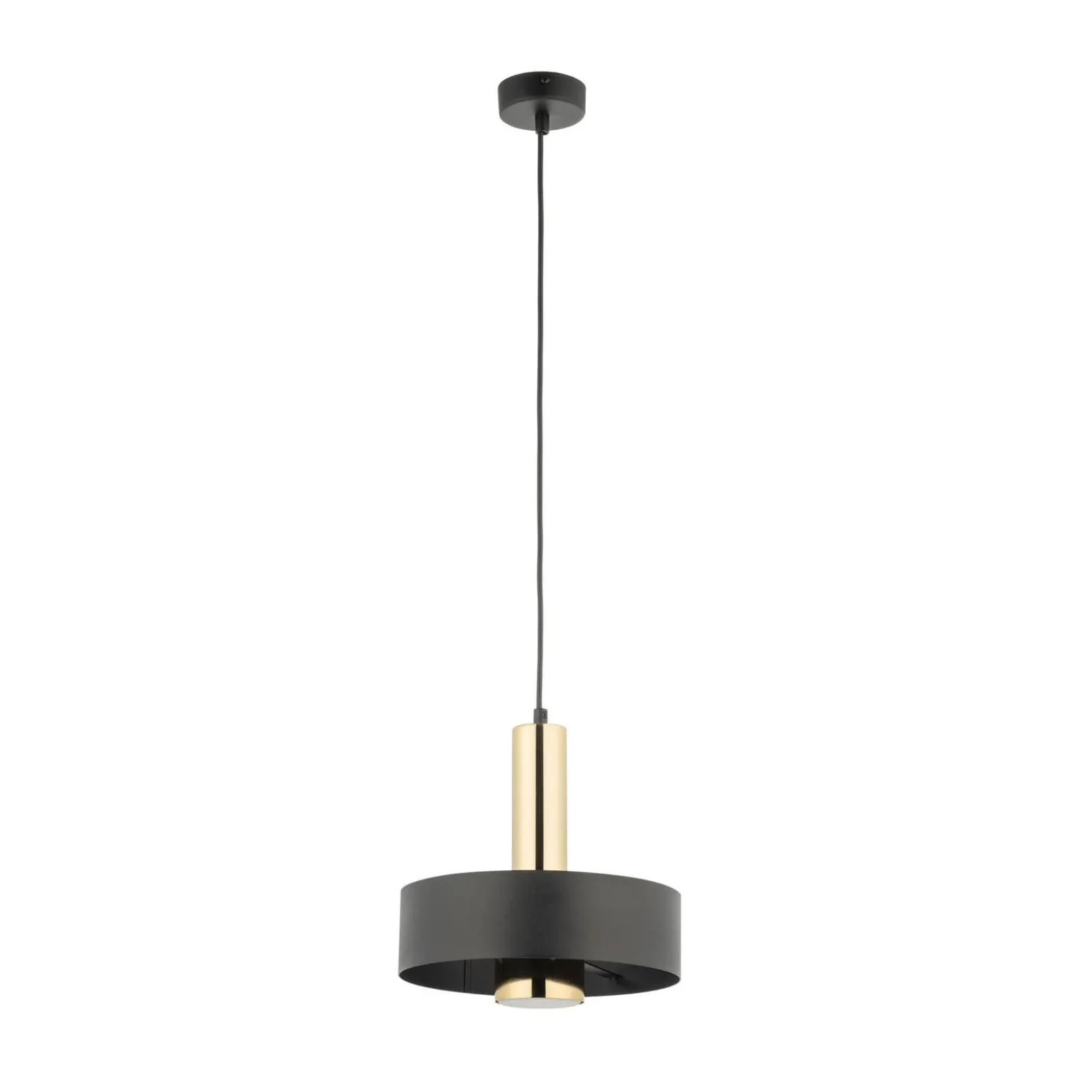 Hängeleuchte Rif Lux, schwarz/gold, Ø 25 cm, Stahl