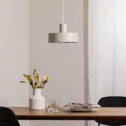 Hängeleuchte Rif M, taupe, 1-flammig, Ø 25 cm, Stahl