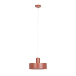 Hängeleuchte Rif M, ziegelrot, 1-flammig, Ø 25 cm, Stahl