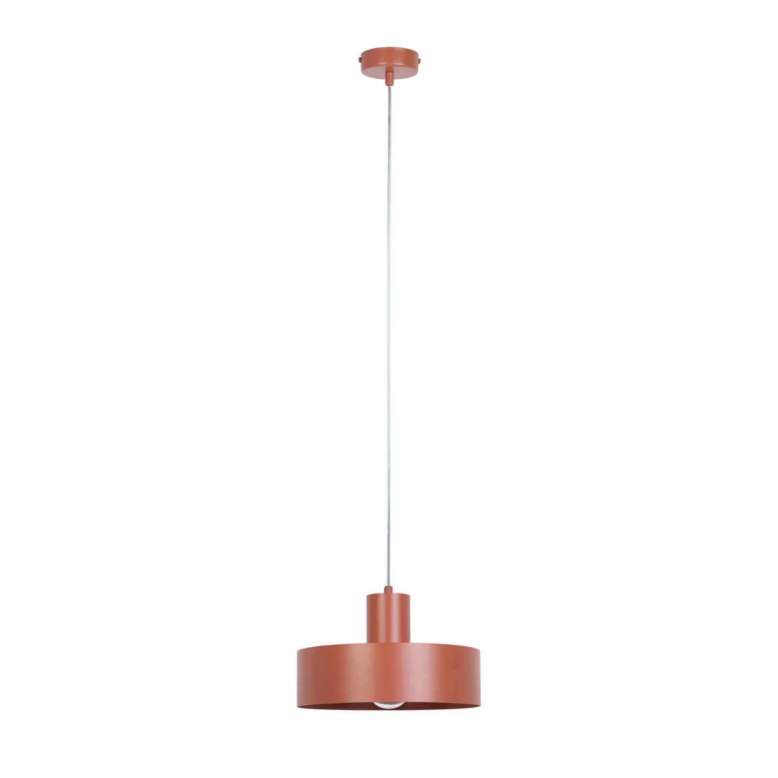 Hängeleuchte Rif M, ziegelrot, 1-flammig, Ø 25 cm, Stahl