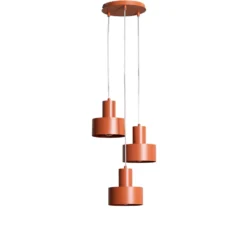 Hängeleuchte Rif 3, ziegelrot, rund, 3-flammig, Ø 33 cm