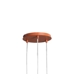 Hängeleuchte Rif 3, ziegelrot, rund, 3-flammig, Ø 33 cm
