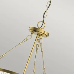 Hängeleuchte Roux, messingfarben mit Glaselementen