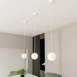 Hängeleuchte Royal, opalweiß/weiß, Glas, E14