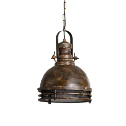 Hängeleuchte Saglam, 1-flammig, altmessing, Ø 30 cm, Metall