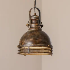 Hängeleuchte Saglam, 1-flammig, altmessing, Ø 30 cm, Metall