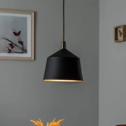 Hängeleuchte Saglam 3720 1-flg. Ø25cm schwarz/gold