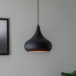 Hängeleuchte Saglam 3774 1-flg. Ø30cm schwarz/gold