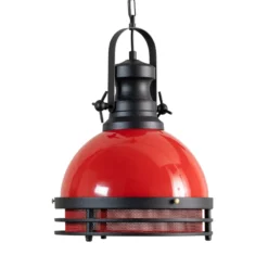 Hängeleuchte Saglam 3762, rot/schwarz, Eisen, Ø 32 cm