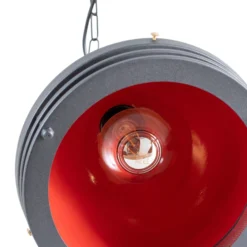 Hängeleuchte Saglam 3762, rot/schwarz, Eisen, Ø 32 cm