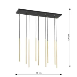 Hängeleuchte Selter, goldfarben, 9-flammig, Metall